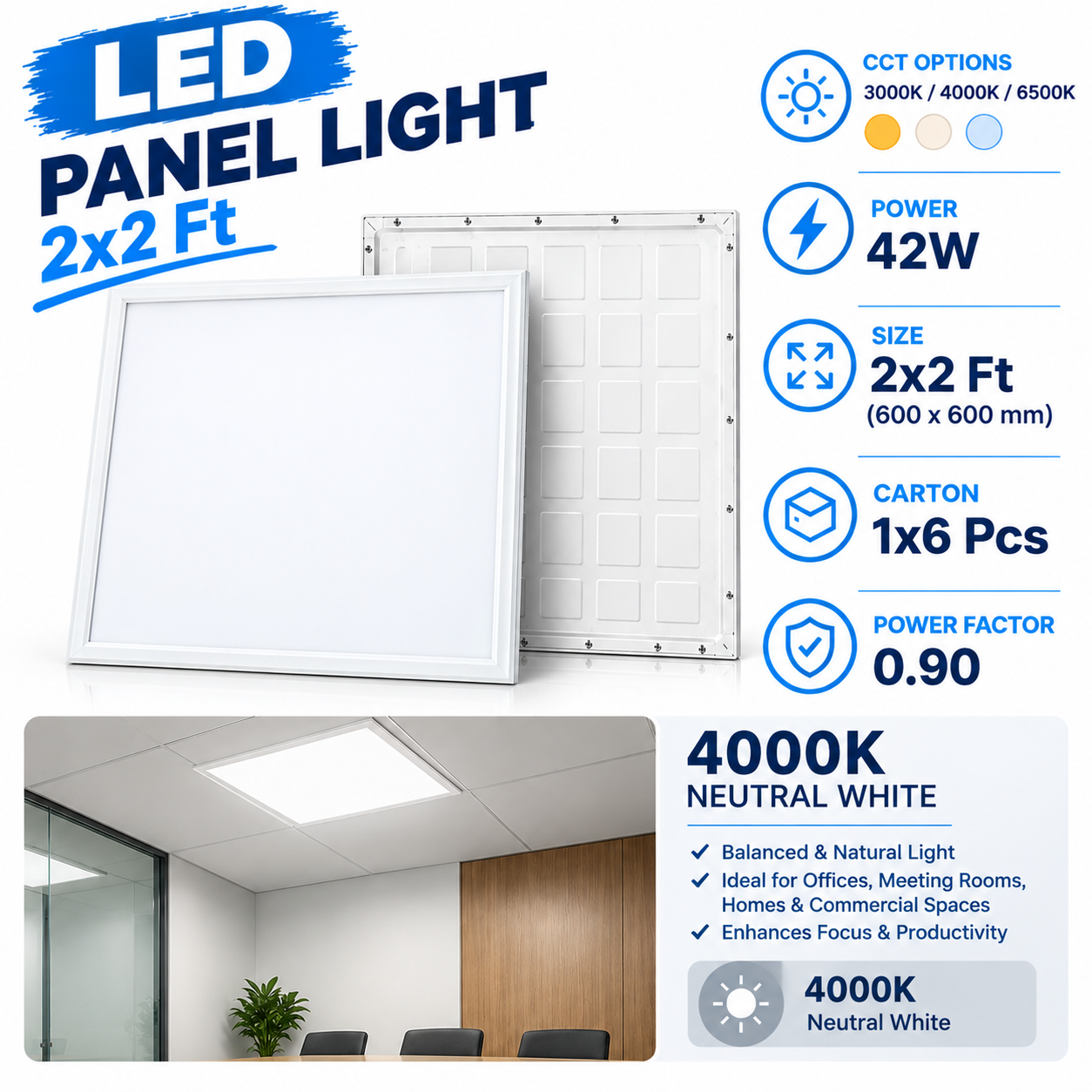 LED Panel Light 2x2 42W - photo 7