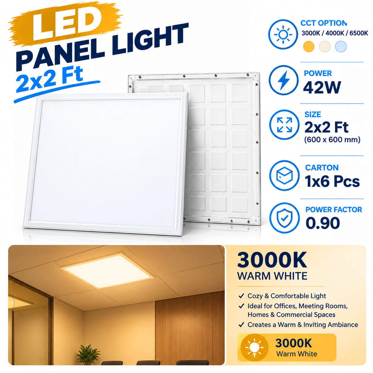 LED Panel Light 2x2 42W - photo 6